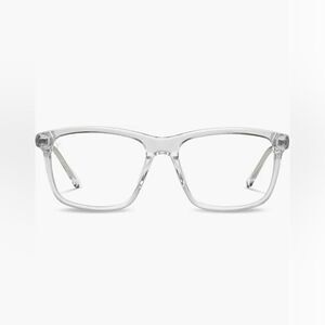 Vincero NIB The Presley 56mm Square Blue Light Blocking Glasses Crystal Clear